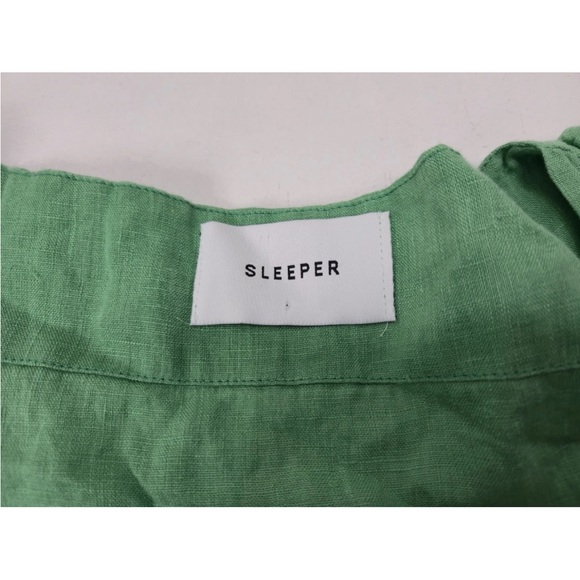 Sleeper Brigitte Button Down Maxi Dress Green 100% Linen Size XS Womens - Picture 3 of 8